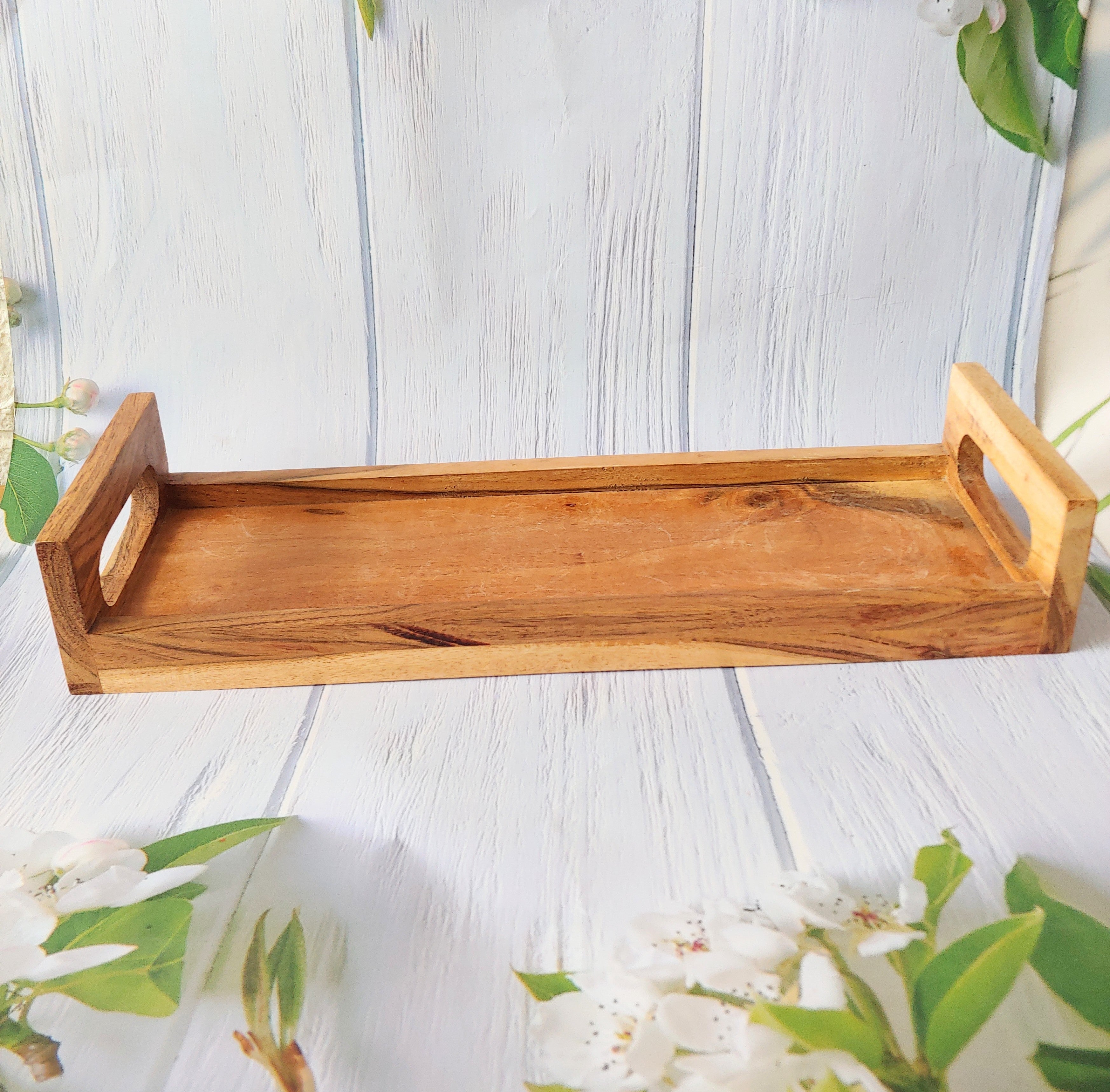 Wood serving tray clearance with handles