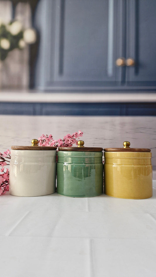 Sweet Home Pop of Color Collection Airtight Ceramic Container (1/2 kg) with lid