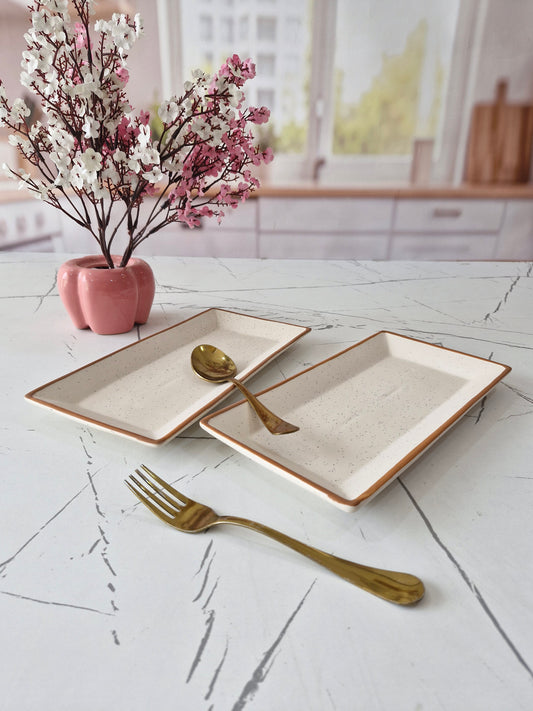 Ivory Rectangular ceramic Serving Platter