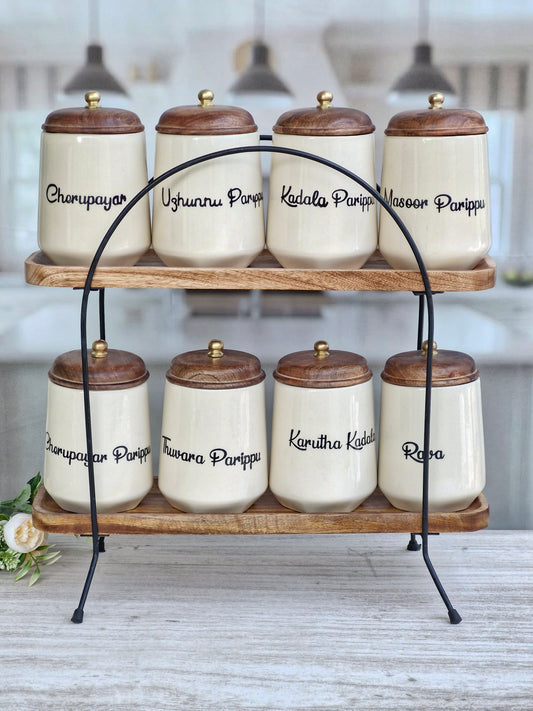 Global Flavor Fusion Dal Delight Airtight Ceramic Container - Malayalam