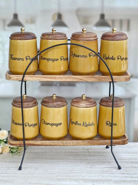 Flavorful Kitchen Companions Dal Delight Airtight Ceramic Container - Malayalam