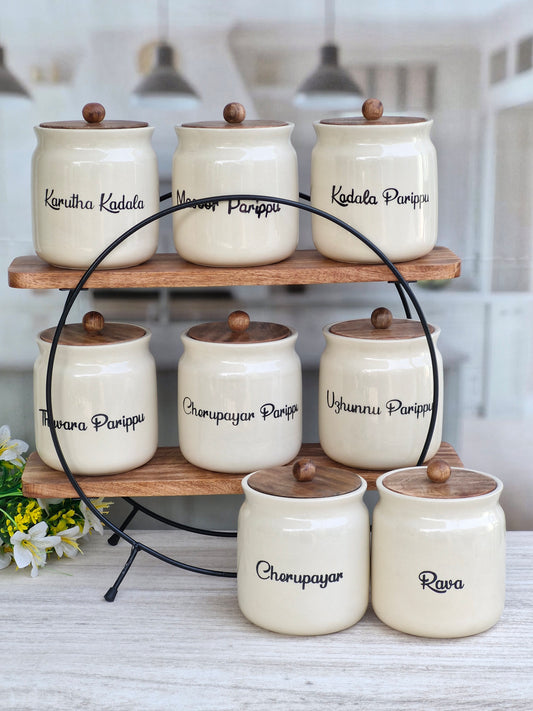 The Royal Dal Collection Airtight Matka Solid Ceramic Canisters (1.2 kg) - Malayalam