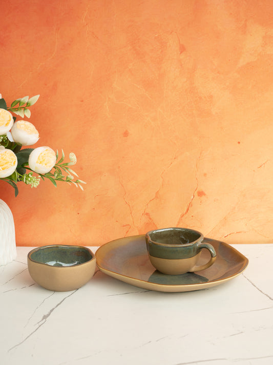 Rustic Glaze Dual-Tone Breakfast Set