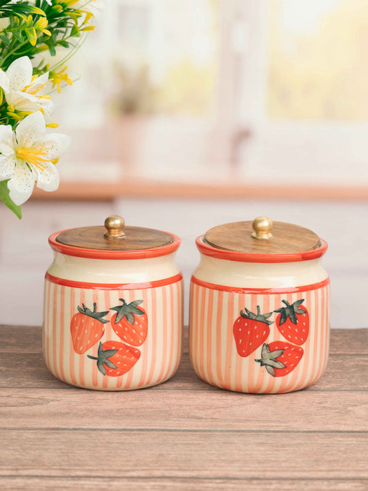 Sweet Berry Ceramic Storage Jar Airtight Container