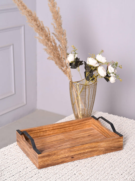 Wooden Serving Tray with Handle ,15 inches