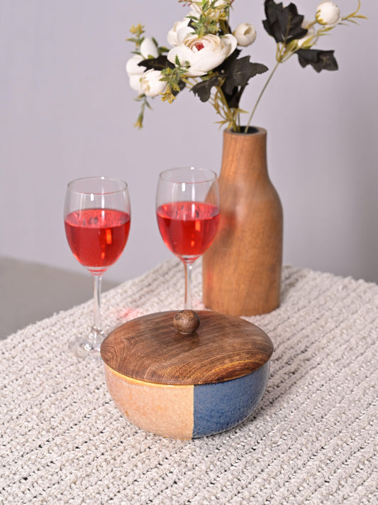 Bumble Buzz Blue Designer airtight  Ceramic Serving Bowls with lid