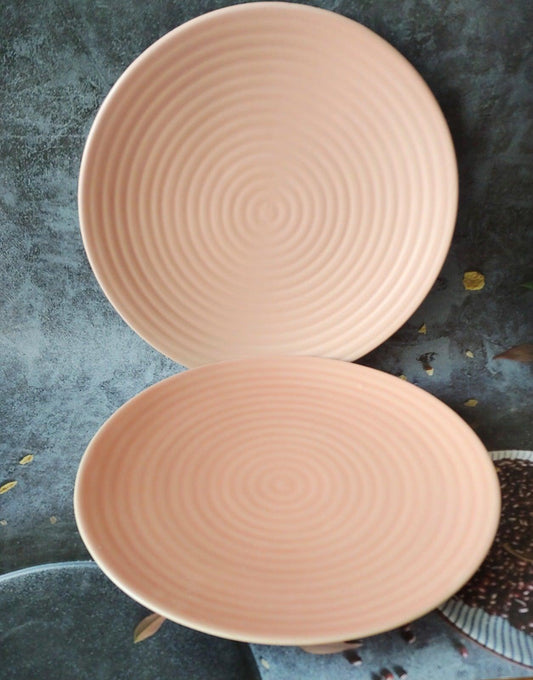 Spiral Pink Dinner Plate Set of 2 10 inch