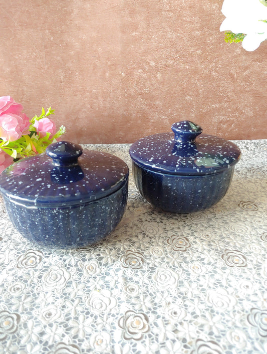 Blue Ceramic Decorative bowls with Lid