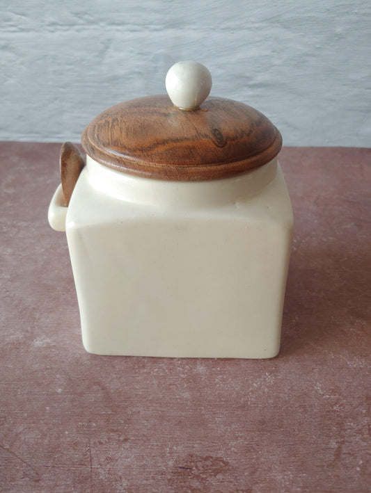 White Ceramic Airtight Container (4" 500ml)