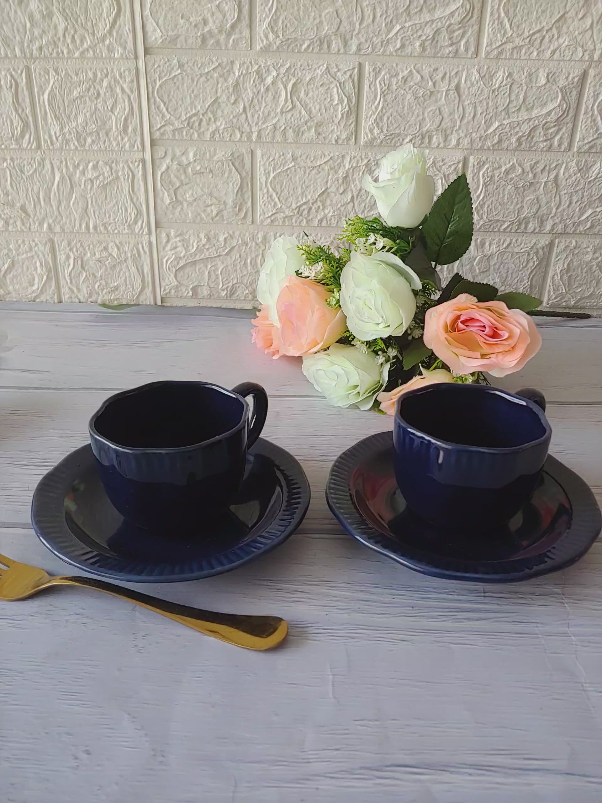The Blue  Coffee Connoisseurss Cozy Cups With Pair