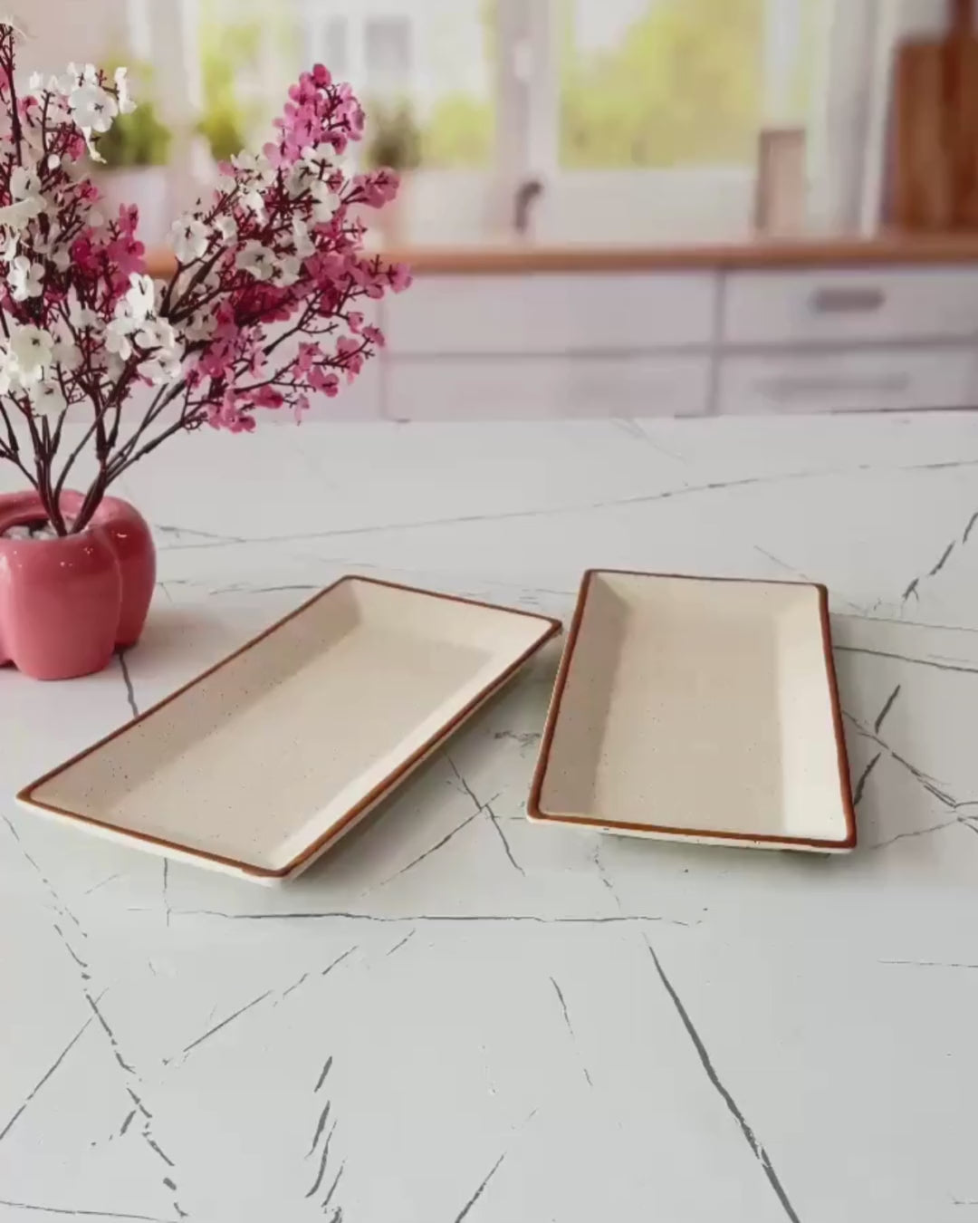 Ivory Rectangular ceramic Serving Platter