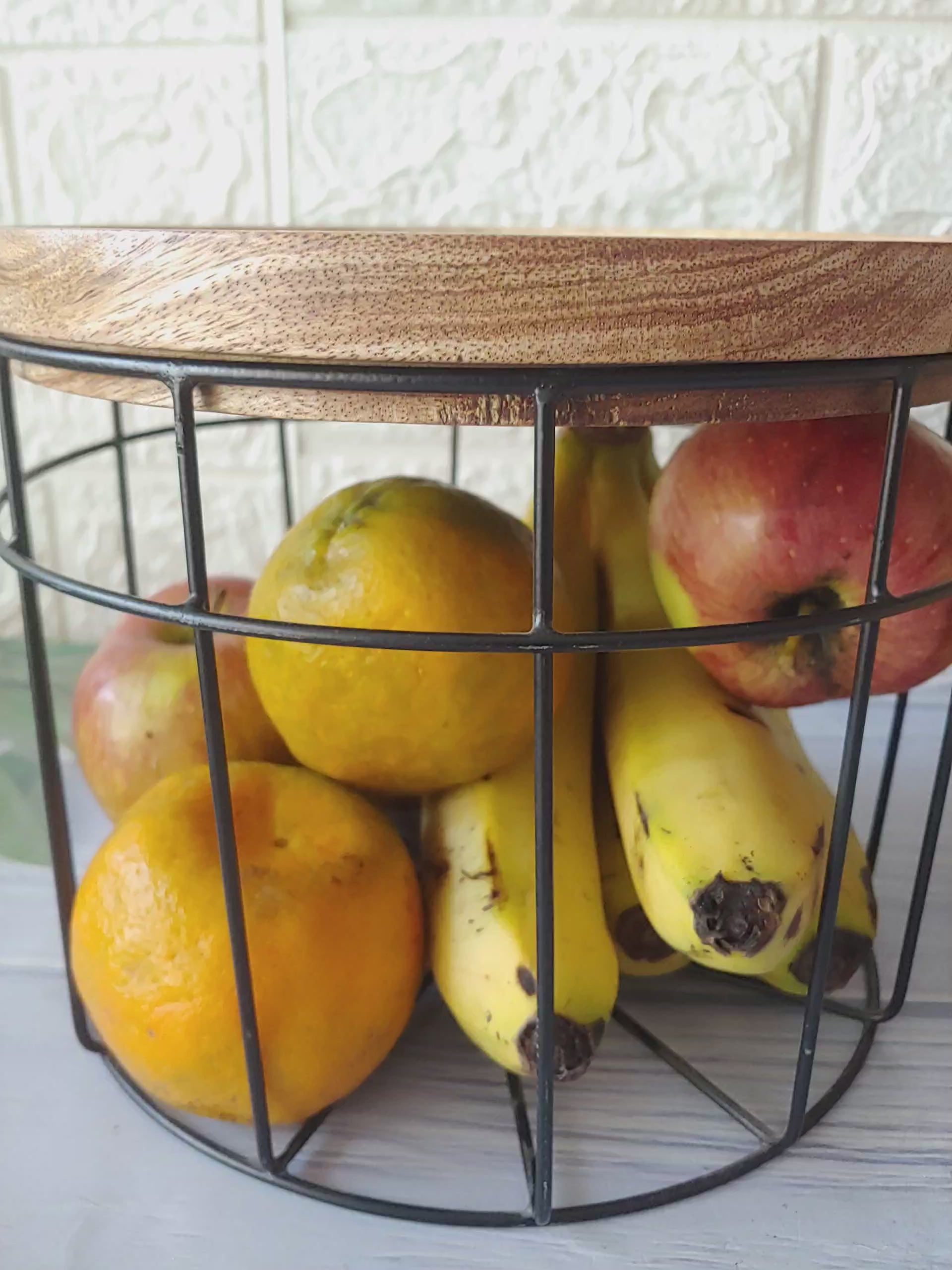 Wicker Kitchen veg fruits Basket with chopping board