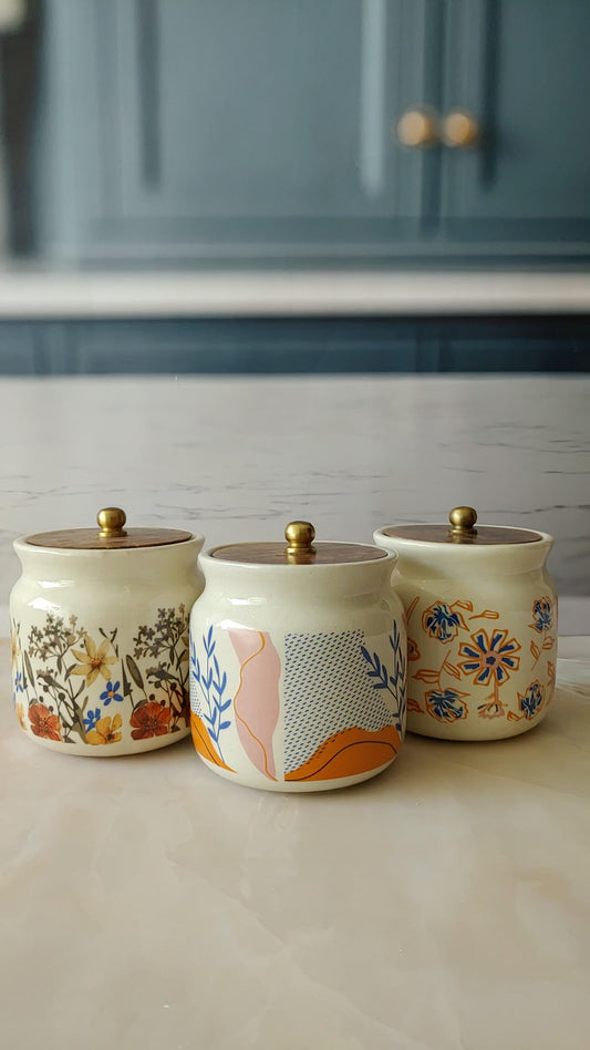 Natureās Harmony Beauty Airtight Matka Solid Ceremic Canisters 500ml