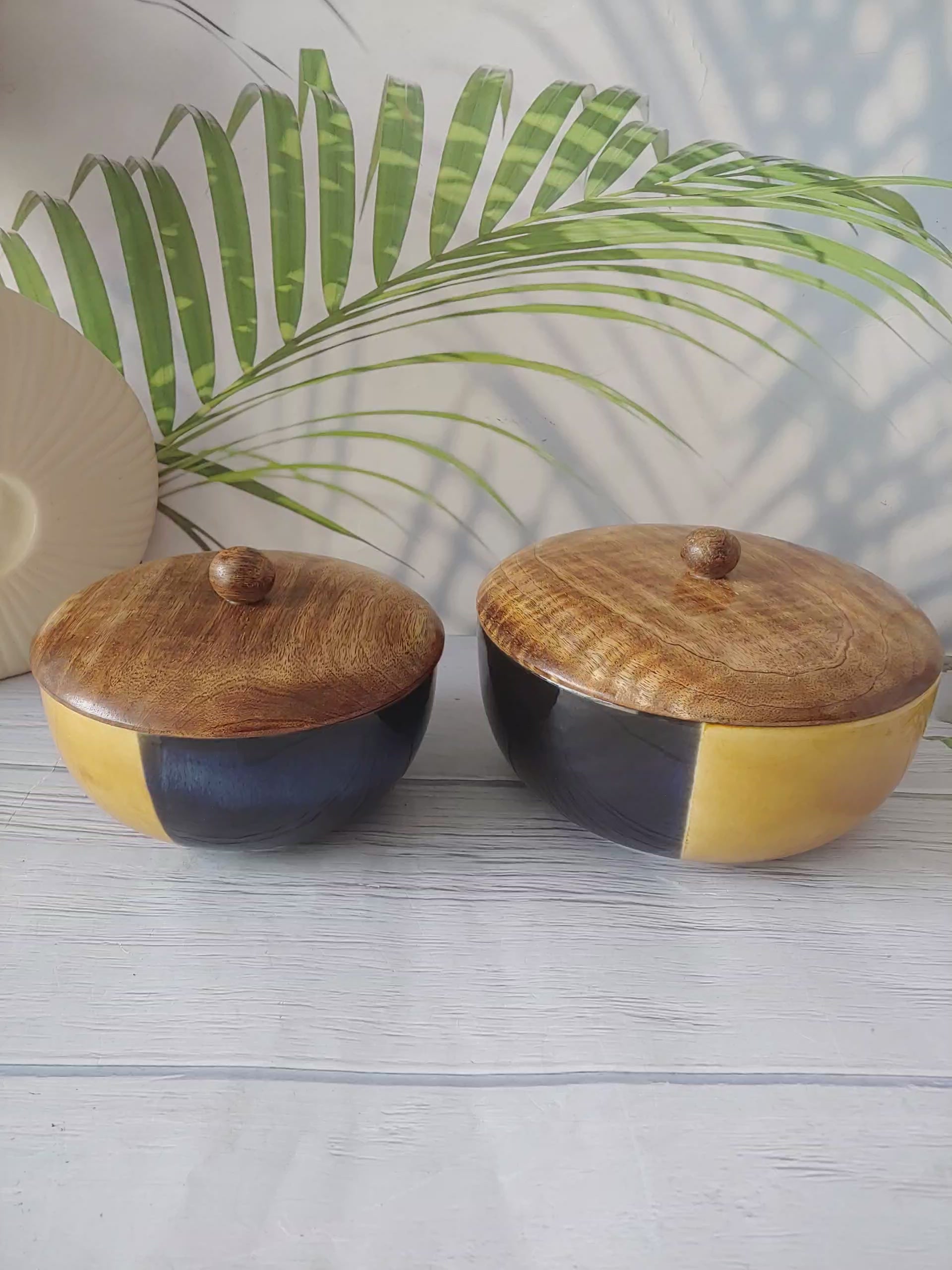 Bumble Buzz Black Designer Ceramic Serving Bowls  with lid
