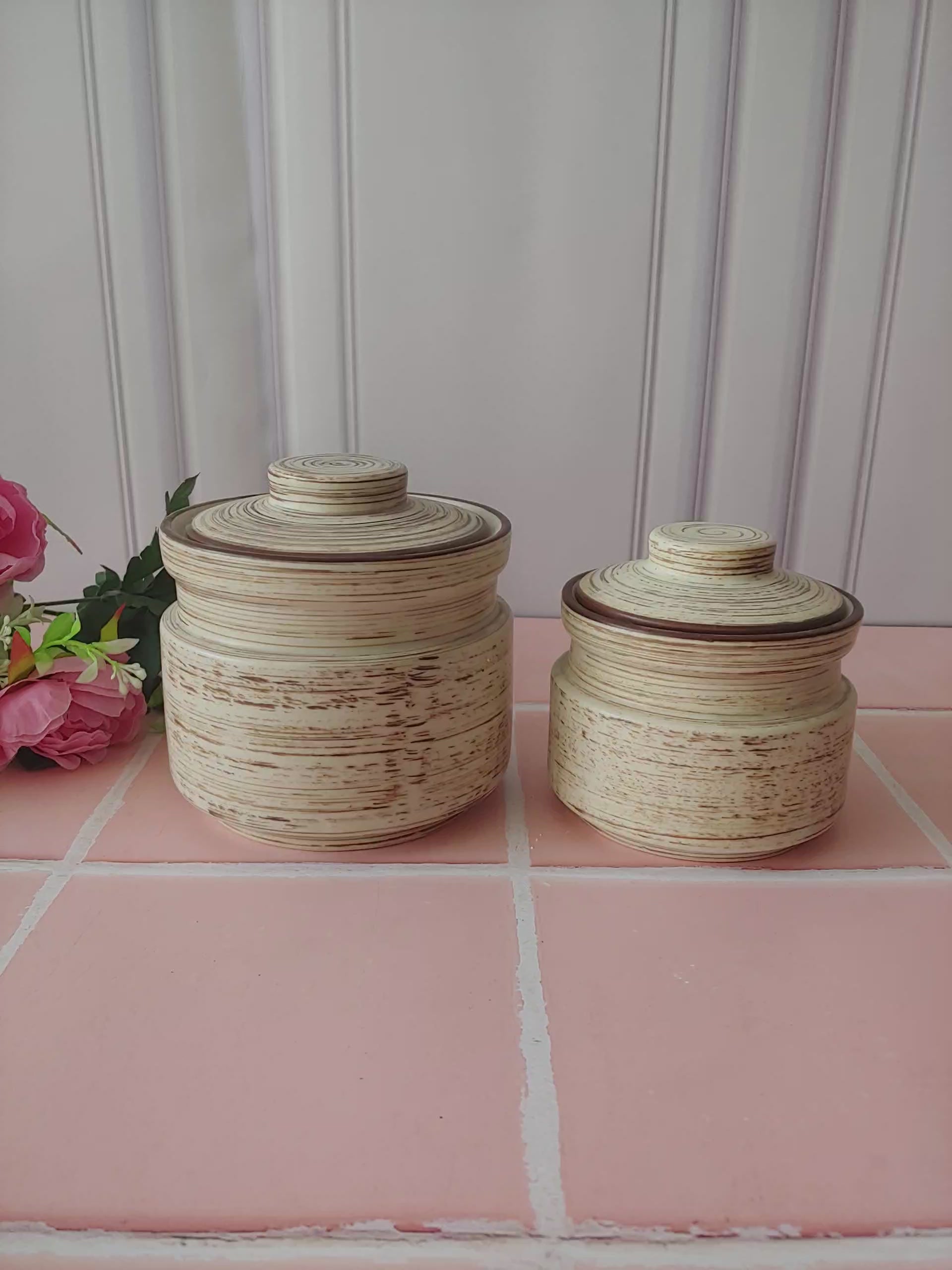 Ceramic lovely desinger burni Kimchi Pickle Jar Set with lid