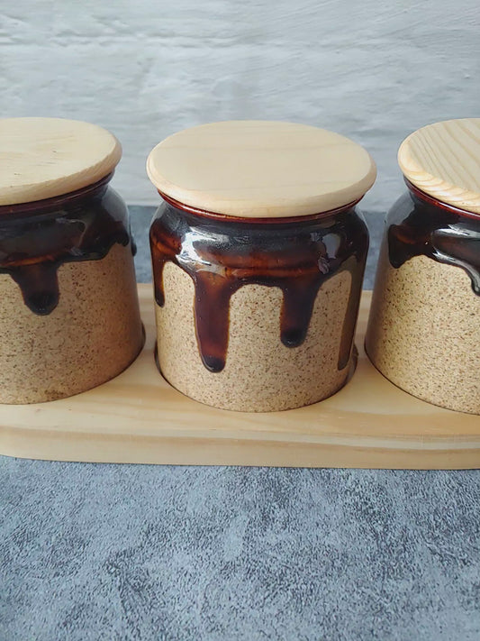 Pickly Perfection Pickle Jar Set airtight with wooden lid and tray