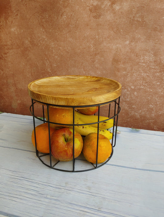 Wicker Kitchen veg fruits Basket with chopping board
