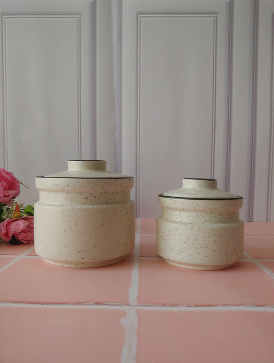 Ceramic black and white burni Kimchi Pickle Jar Set with lid