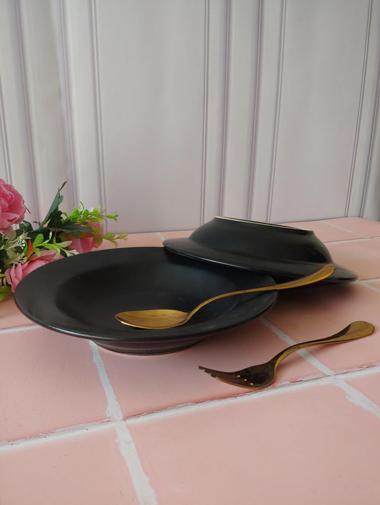 Eclipse Midnight serving Pasta/ Dinner Ceramic Plate