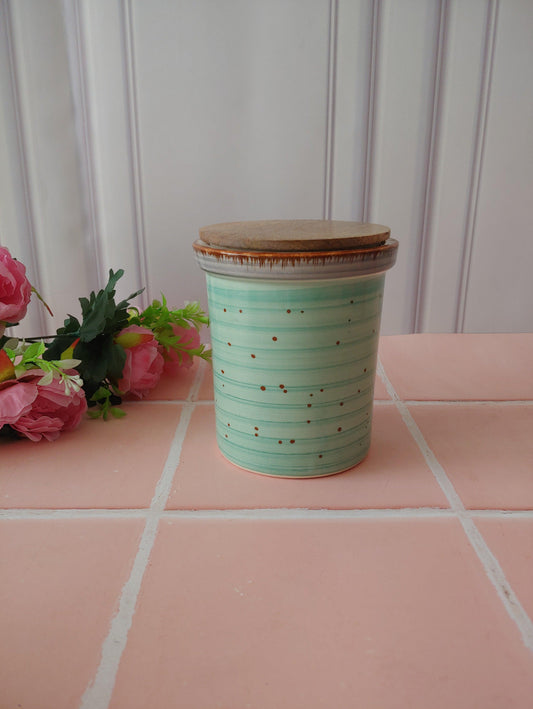 Sea Green Ember Ceramic Airtight Jar