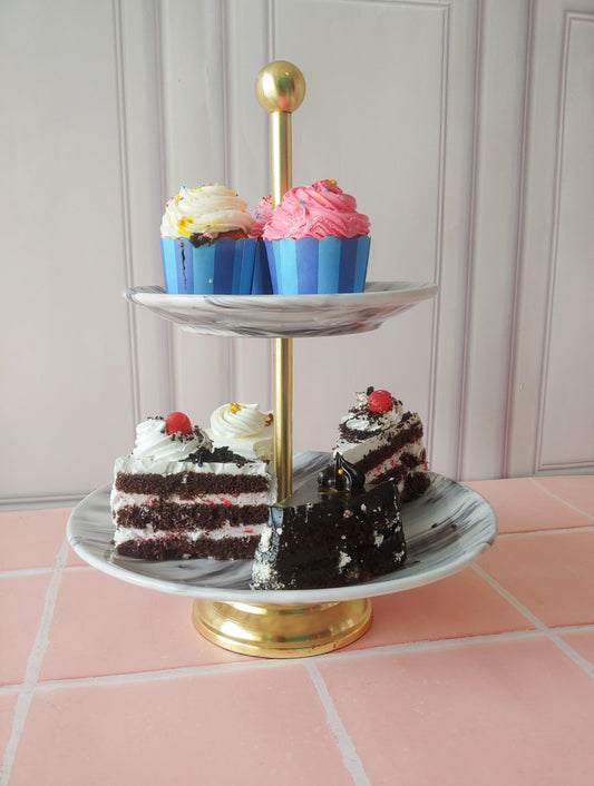 The Frosted Fantasy Treat 2 Tier Cupcake Dessert cake stand