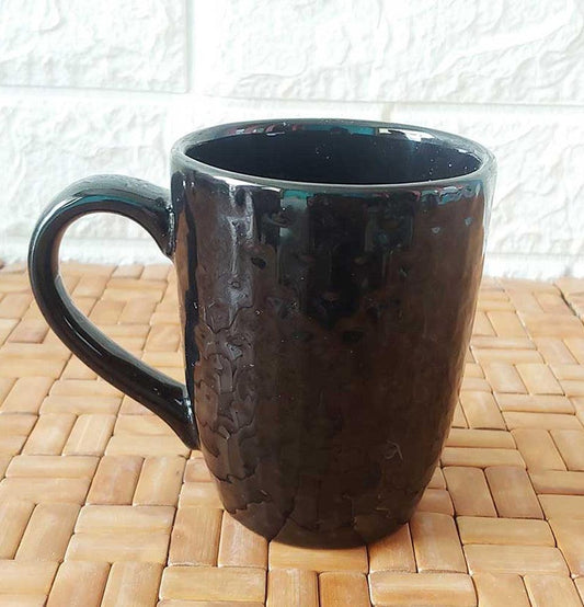 Ceremic Black Abstract Conical Mugs - Grey Pottery