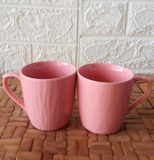Pink Round Ceremic Geometric Tea Mug 2 - Grey Pottery