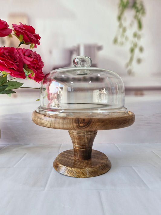 Birch Sugarplum Charm Beauty Table cake stand  with Glass Dome