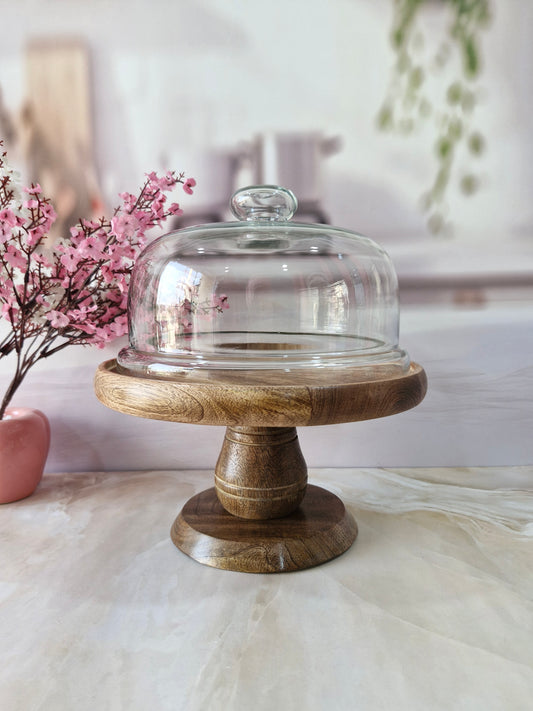 Birch Sugarplum Charm Beauty Table cake stand  with Glass Dome