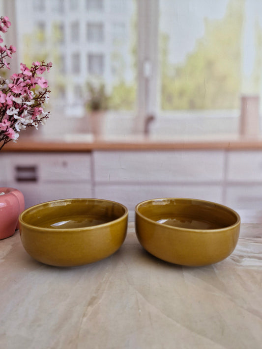 Golden Yellow Serving  Dinning Bowls