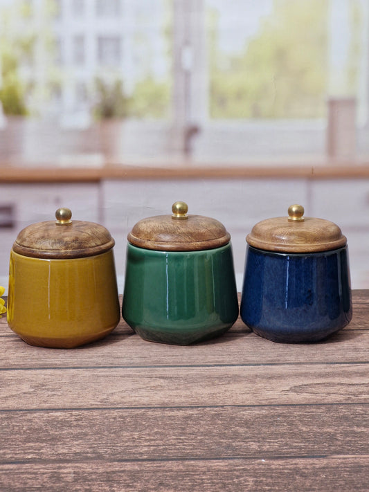Everyday Kitchen Rustic Ceramic Storage Canisters Jar