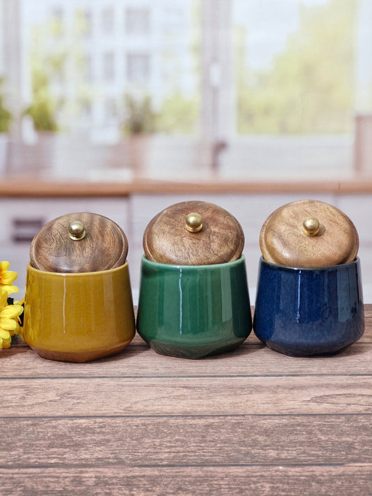 Everyday Kitchen Rustic Ceramic Storage Canisters Jar
