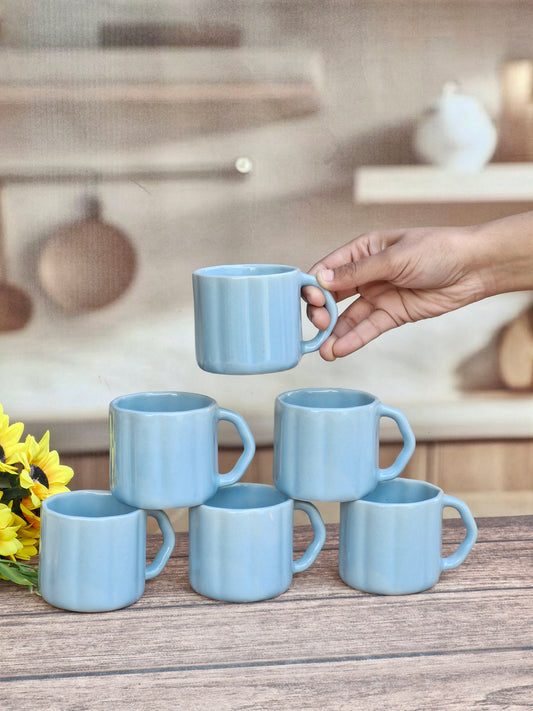 Skyline Blue Stackable Ceramic Tea Cups Set's