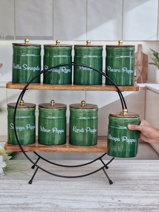 The Evergreen Pantry Dal & Pulse Airtight Ceramic Container  - TELUGU