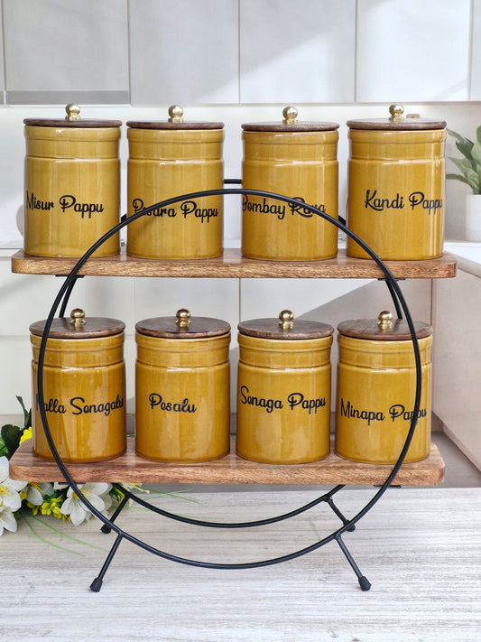 Flavorful Kitchen Companions Dal Delight Airtight Ceramic Container - TELUGU