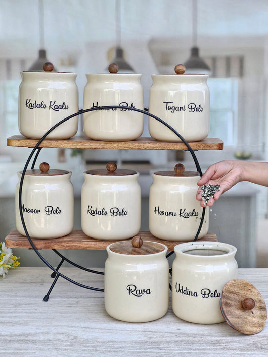 The Royal Dal Collection Airtight Matka Solid Ceramic Canisters (1.2 kg) - Kannada