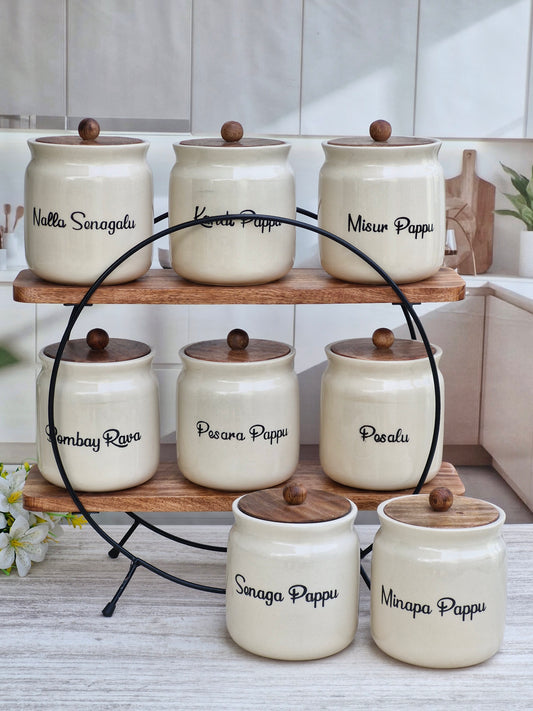 The Royal Dal Collection Airtight Matka Solid Ceramic Canisters (1.2 kg) - Telugu