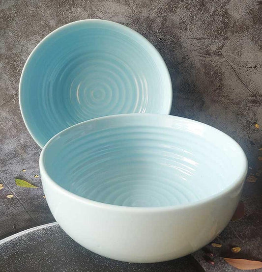 Ceremic Mint Round Solid Large Bowls : Grey Pottery