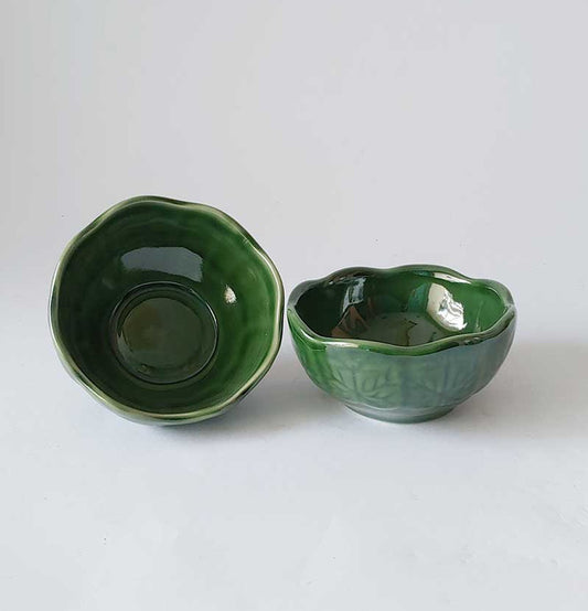 Ceremic Green Round Bowls