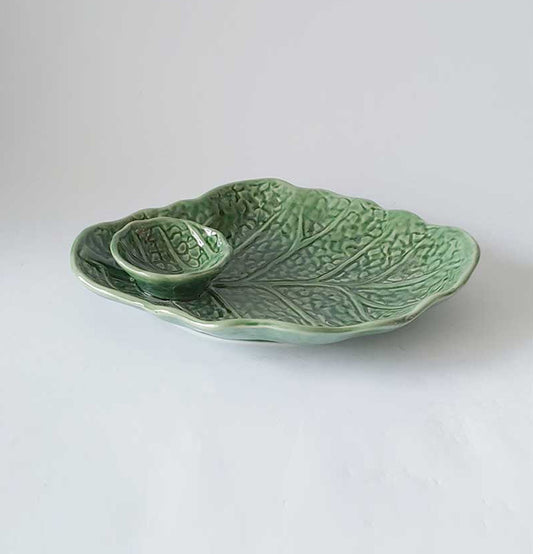 Ceremic Green Leaf Platters