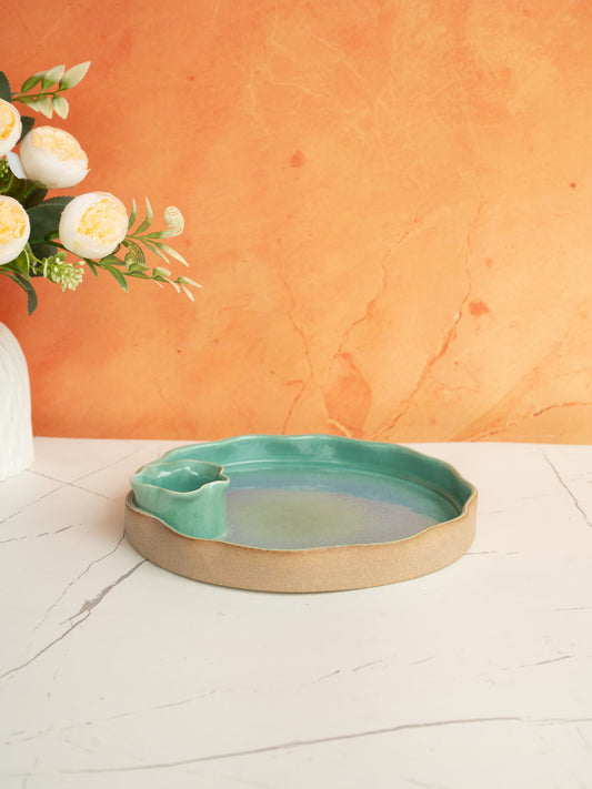 The Artisanal Twilight Harvest Ceramic Saucer Platter