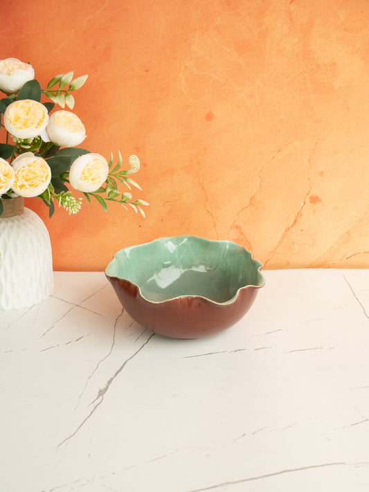 The Wave Flora Blossom Ceramic Serving Bowl