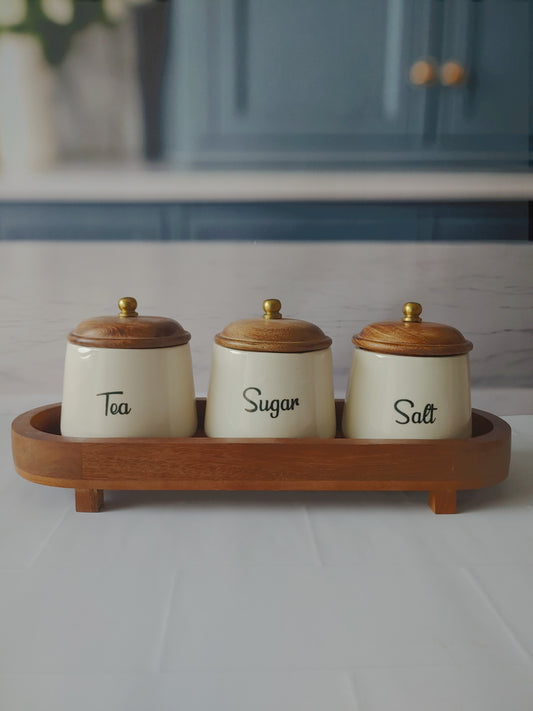 Modern Farmhouse Kitchen Airtight container Tea,Sugar,Salt,with Royal Lid