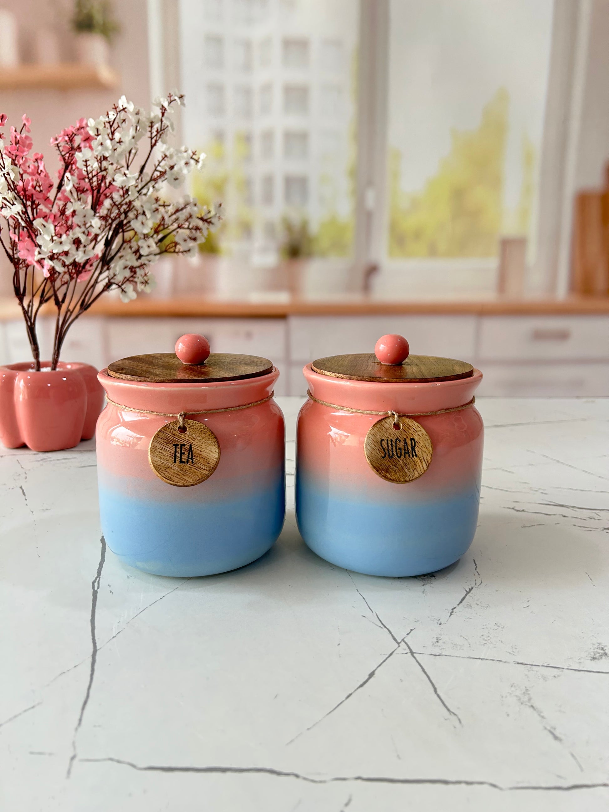 Rose Gold Kilner Jar Tea Coffee Sugar Personalized Black Tea