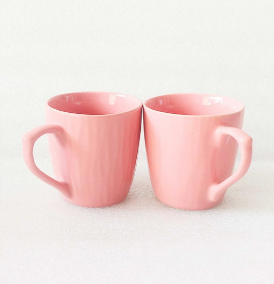 Grey Pottery Pink Round Abstract Ceremic Tea Mugs