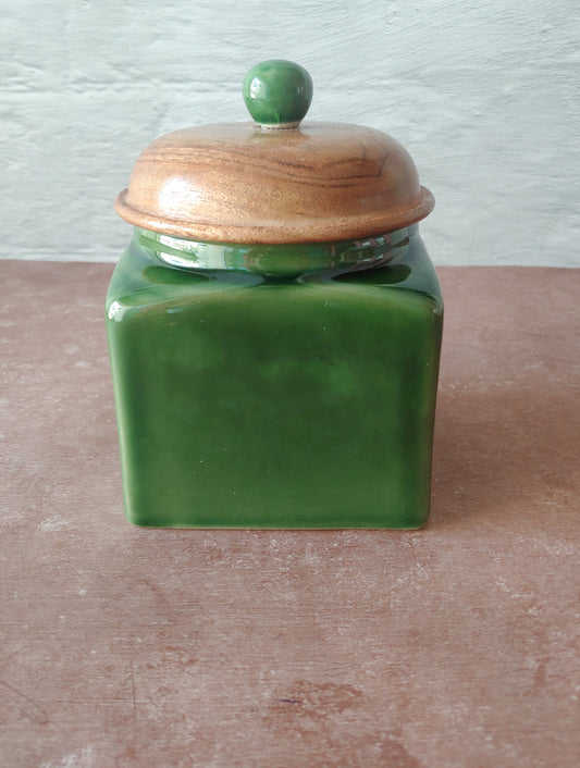Green Ceramic Airtight Container (4" 500ml)