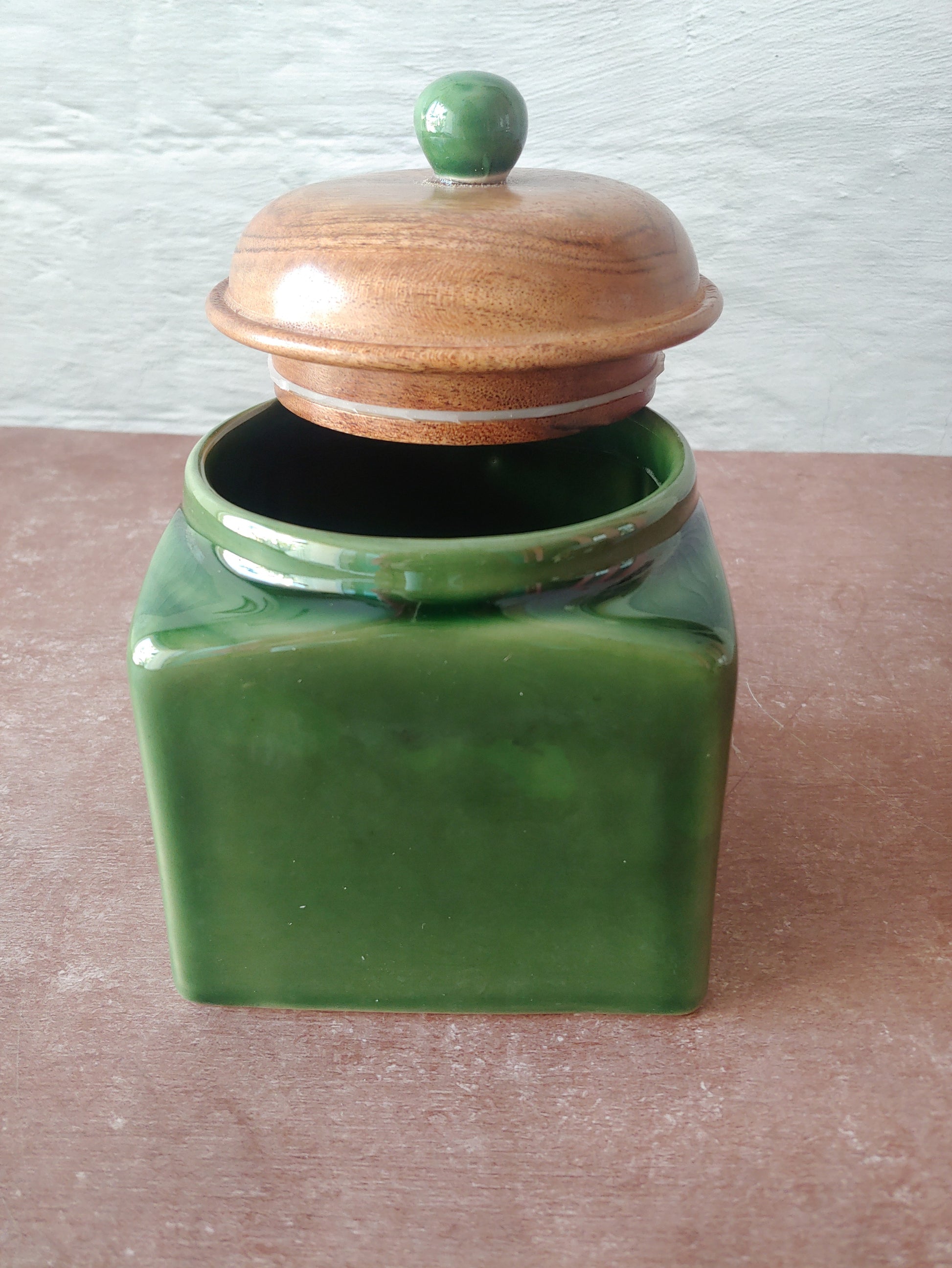 Green Ceramic Airtight Container (4" 500ml)