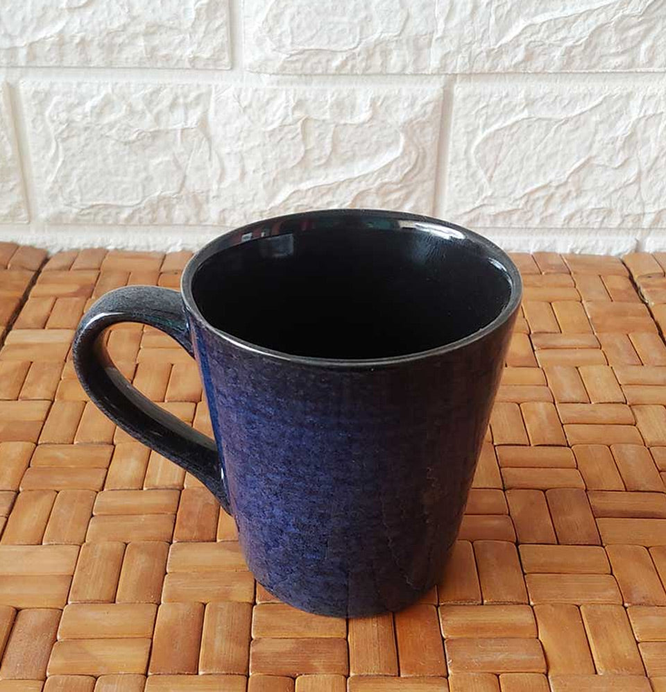 Ceremic Blue Abstract Conical Mugs