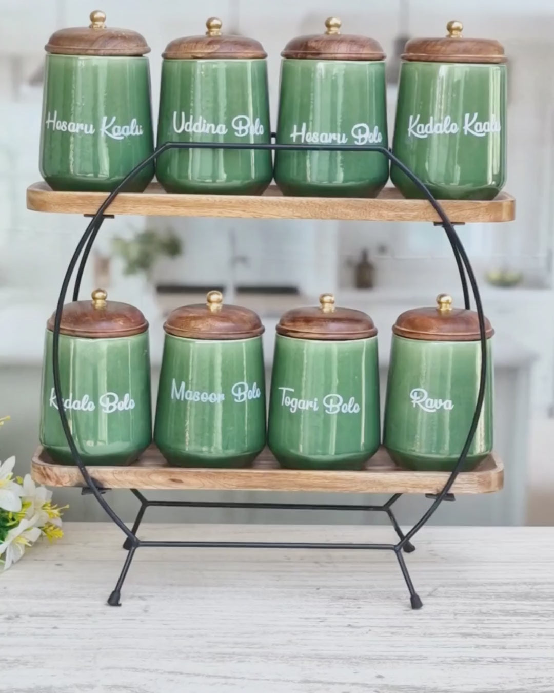 The Evergreen Pantry Dal & Pulse Airtight Ceramic (1kg) Container Jar - Kannada