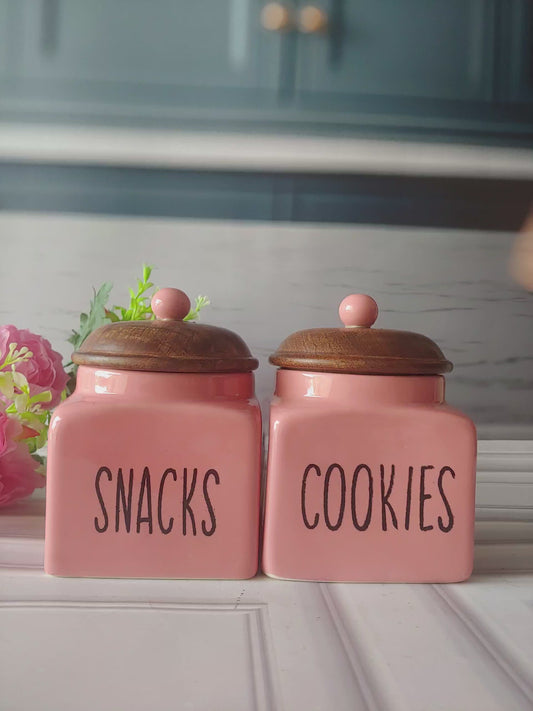 Peachy Sweet Snack Station and Cookie Corner with wooden lid 500ml